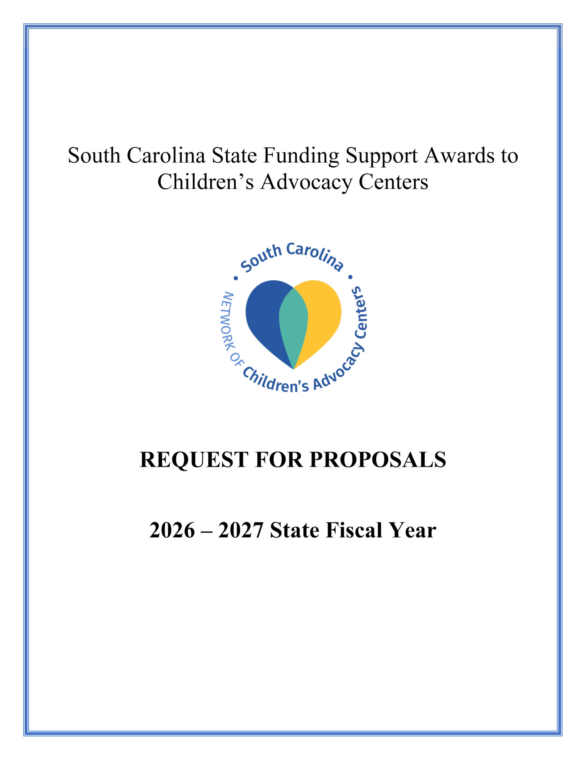 SCNCAC 2026-2027 SF RFP Cover